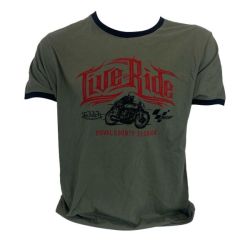 T-shirt Von Duch Live To Ride Gris/Rouge