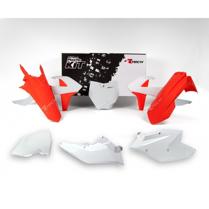 Kit plastique RACETECH Factory Edition orange/blanc KTM