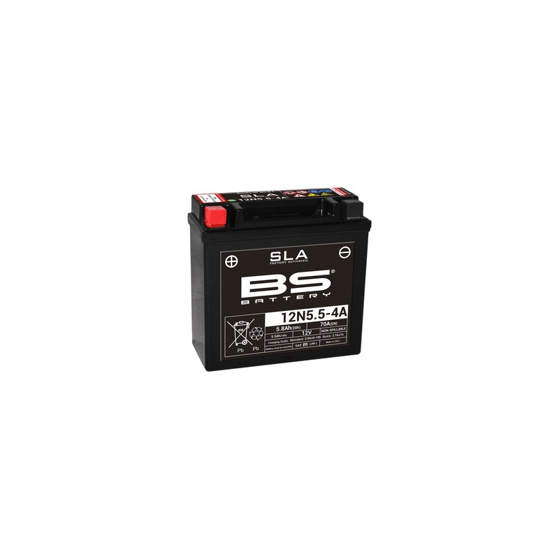 Batterie BS BATTERY SLA sans entretien activé usine - 12N5.5-4A/4B