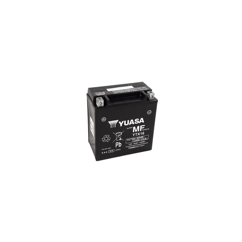 Batterie YUASA W/C sans entretien activée usine - YTX16 FA
