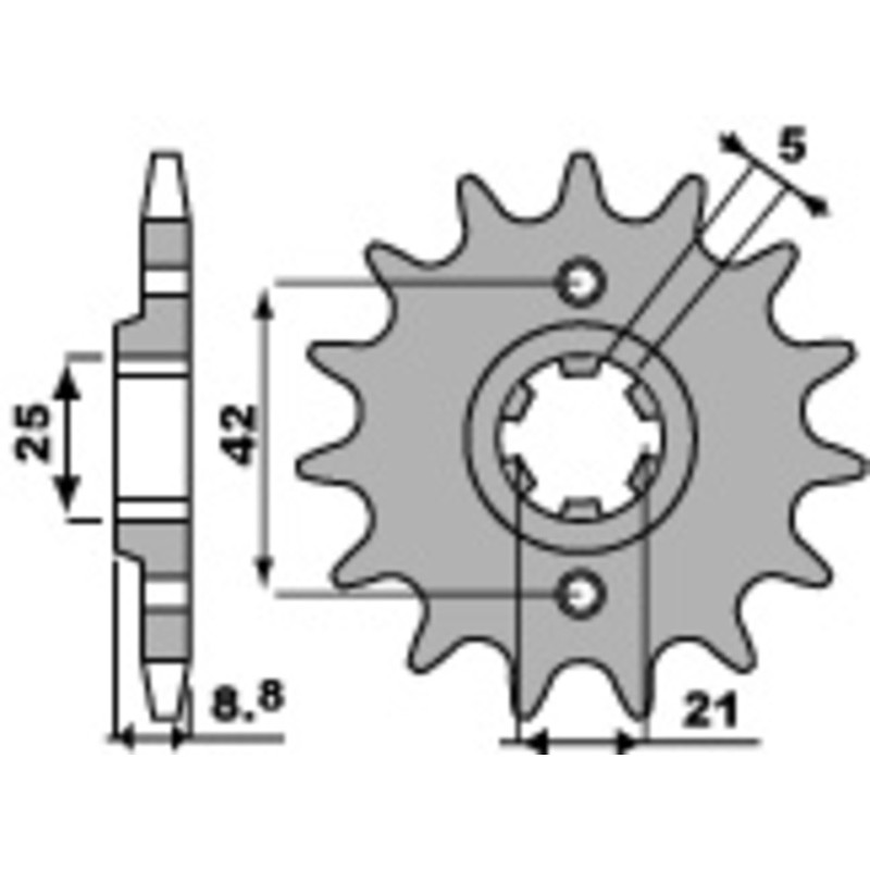 Pignon PBR acier standard 507 - 520