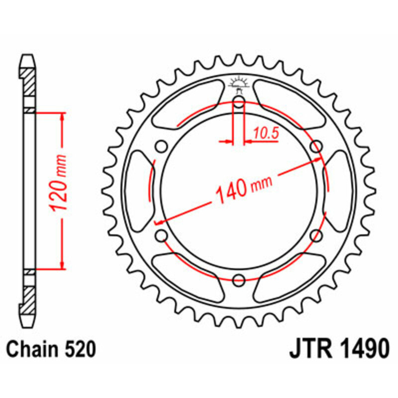 Couronne JT SPROCKETS acier standard 1490 - 520